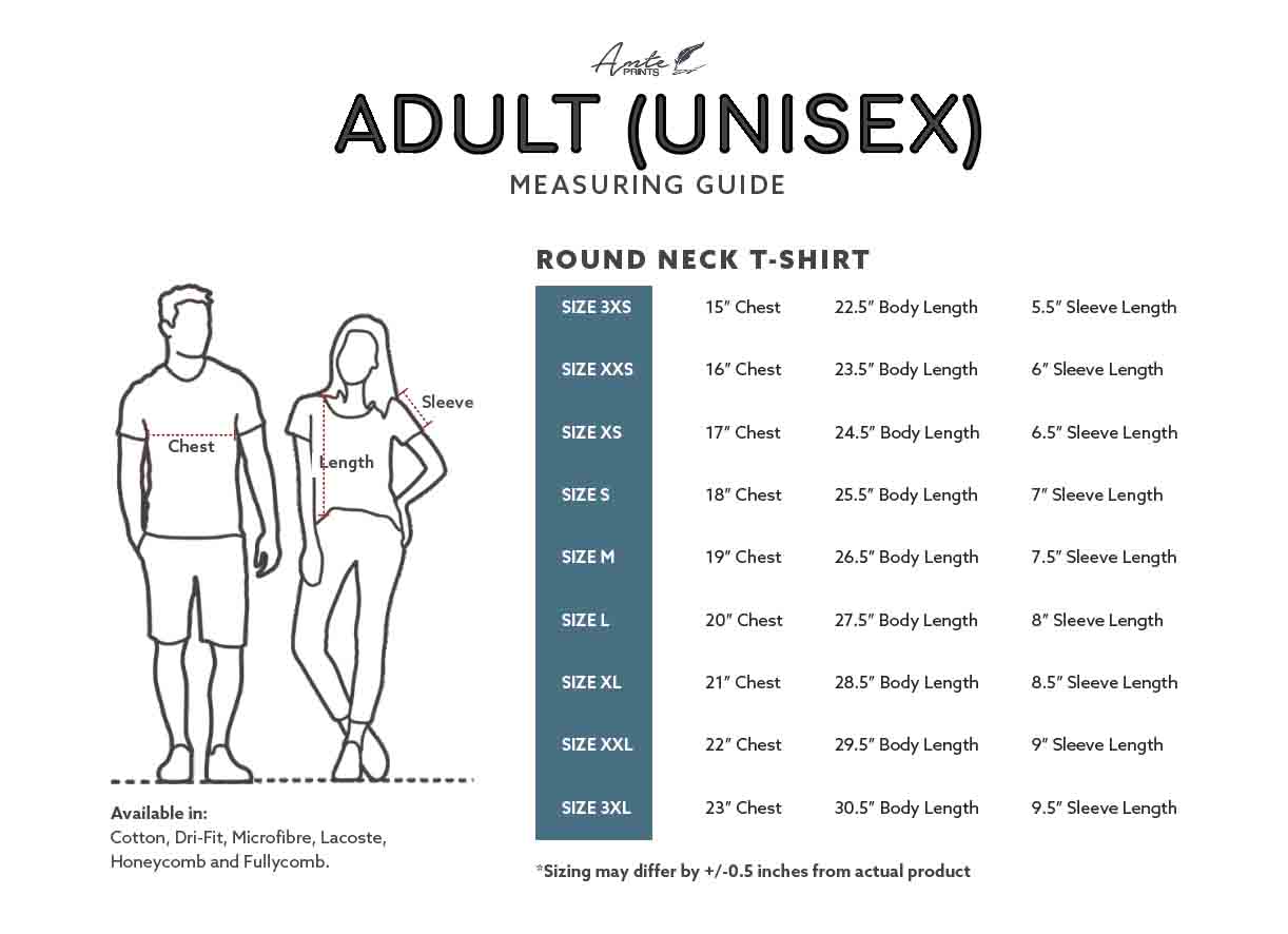 Size Chart Ante Prints